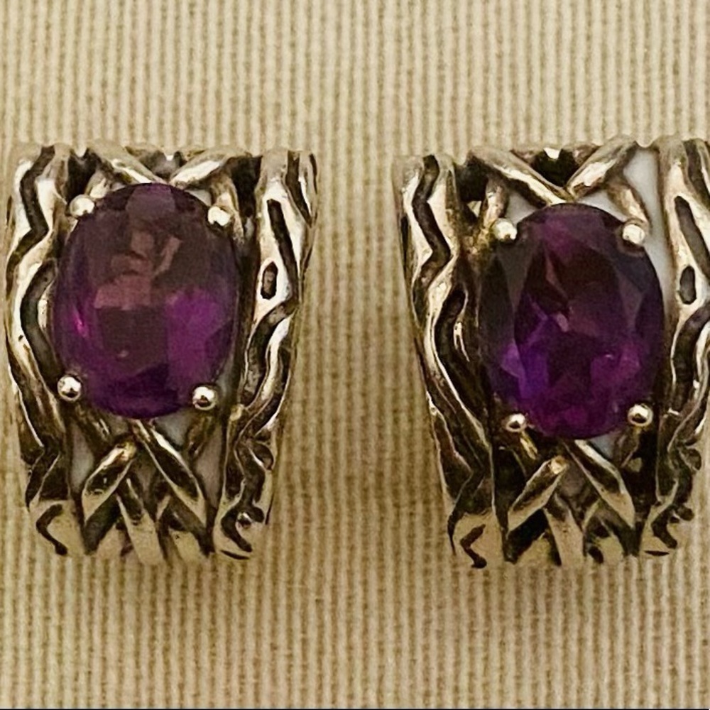 Vintage Effy cuff pierced earrings